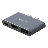 HUB USB Canyon CNS-TDS01DG, USB Type C, HDMI, USB 3.0 (Argintiu)