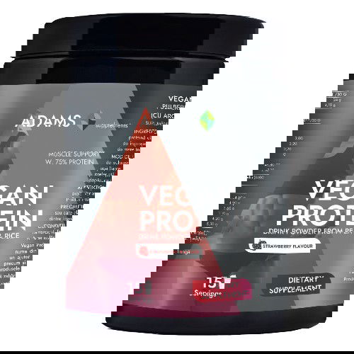 Vegan Protein cu aroma de capsuni, 454g, Adams Vision