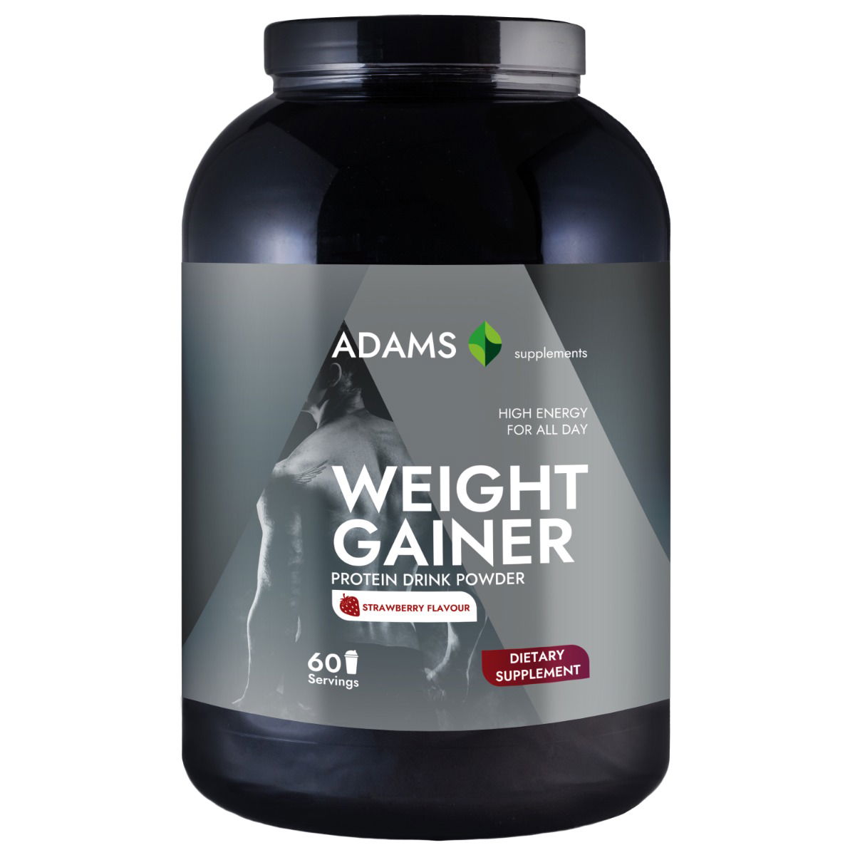 Weight Gainer cu aroma de capsuni, 3000g, Adams Vision