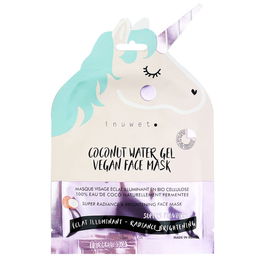 Masca de fata iluminatoare din bioceluloza Coconut Water Gel Unicorn, 30ml, Inuwet