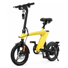 Bicicleta electrica iSEN H1 Flying Fish, Viteza maxima 25Km/h, Autonomie full electric 25 - 35Km, Motor 250W, IP54, roti 14" (Galben)