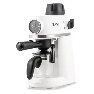 Espressor manual Zass ZEM 07, 800 W, 3.5bari, 240ml, Indicator temperatura apa (Alb)