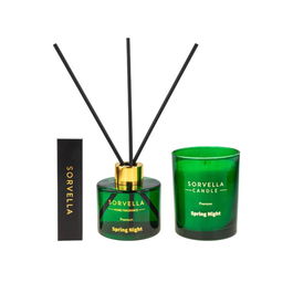 Set Aromatizator 120ml + Lumanare parfumata 170g Spring Night, Sorvella