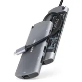 Hub USB Axagon HMC-6M2 Superrspeed, 1xRJ-45, 1xHDMI, 2xUSB A, 1xUSB 3.2 Type C, 1xM2 SSD slot (Gri)