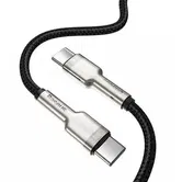 Cablu de date Baseus Cafule Metal CATJK-C01, USB Type-C - USB Type-C, 100W, 1m, impletitura nylon (Negru)