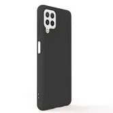 Husa Protectie Spate Lemontti Silky pentru Samsung Galaxy A22 4G, Silicon (Negru)