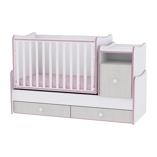 Mobilier transformabil, Lorelli, Trend Plus, 167 x 72 x 105 cm, White Pink Crossline