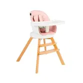 Scaun de masa 3 in 1 Juju Eat&Twist (Alb/Roz)