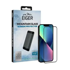 Folie Sticla Eiger pentru EGSP00782 iPhone 13 Pro Max Clear Black, 0.33mm, 9H, oleophobic (Transparent/Negru)