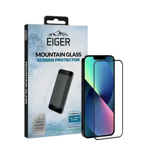 Folie Protectie Sticla Eiger EGSP00780 pentru Apple iPhone 13 Mini, 0.33mm, 9H (Transparent/Negru)