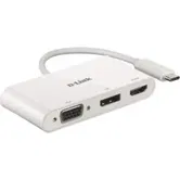 Hub USB 3in1 D-Link DUB-V310, 1* USB-C, 1* HDMI Port, 1* VGA, 1* DisplayPort