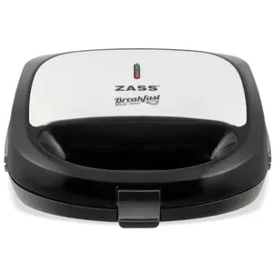 Sandwich maker Zass ZSMD 04, 750 W, Control temperatura, LED (Negru/Argintiu)