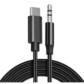 Cablu Audio Lemontti LAUXCTCBK, USB Type-C - Jack 3.5mm, 1m, impletitura textila (Negru)