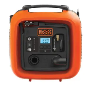 Compresor auto Black&Decker ASI400-XJ, 12V , 11 bar, Display (Negru/Portocaliu)