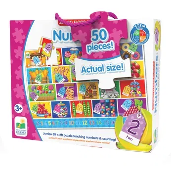 Puzzle mare de podea - Numere, engleza, 50 piese