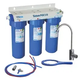 Sistem de filtrare apa Valrom PUR 3 UF, 10" (Albastru)