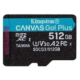 Card de Memorie MicroSD Kingston Canvas GO Plus, 512GB, Adaptor SD, Class 10