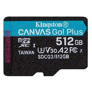 Card de Memorie MicroSD Kingston Canvas GO Plus, 512GB, Adaptor SD, Class 10