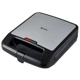 Sandwich-maker 2 in 1 Zokura, 4 Felii, 1400 W (Negru/Argintiu)