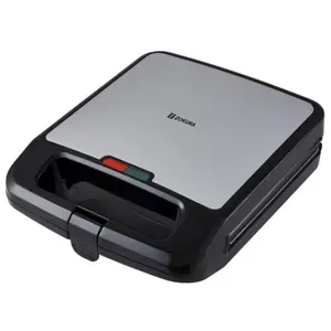 Sandwich-maker 2 in 1 Zokura, 4 Felii, 1400 W (Negru/Argintiu)