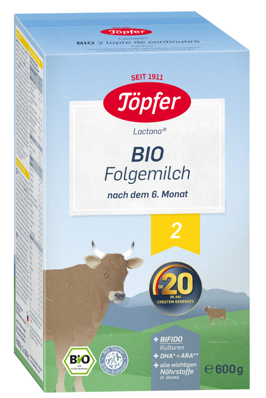 Lapte praf Bio 2 de la 6 luni, 600g, Topfer