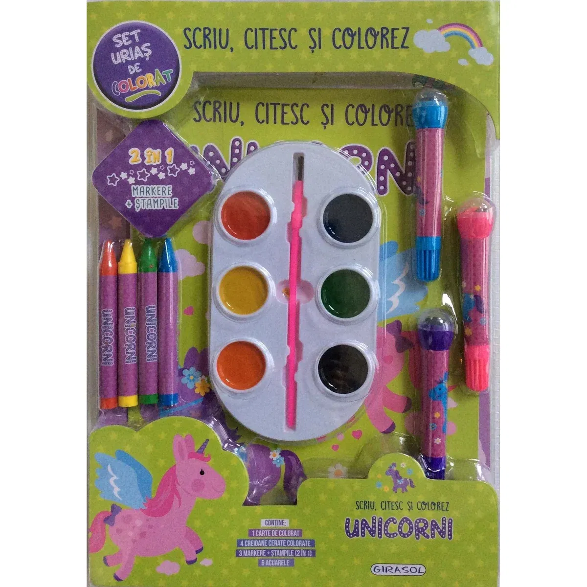 Scriu, citesc si colorez, Unicorni