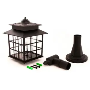 Lampa solara tip felinar FLINK FK-LS-FLN, 1.5 lumeni, 1 Led, Lumina rece, IP44 (Negru)