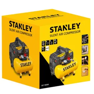 Compresor Stanley SILTEK DST 100/8/6, 1 CP, 230 V, 2 cilindrii, 6 L, 105 L/min (Negru/Galben)