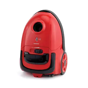 Aspirator cu sac Heinner HVC-VB750RD, 750 W, Putere de aspirare 180 W, Filtru HEPA H11, Perie ECO pentru podele, 1.6 L, Control variabil al puterii, Accesoriu pentru spatii inguste (Rosu/Negru)