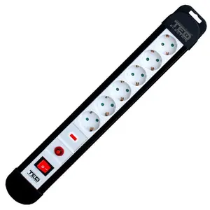 Prelungitor TED Electric PS-TED6-10, 6 prize, 10 m (Negru/Alb)