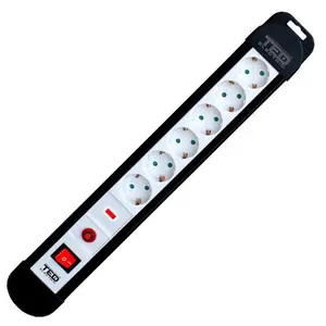 Prelungitor TED Electric PS-TED6-5, 6 prize, 5 m (Negru/Alb)