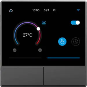 Intrerupator inteligent cu touch si functie termostat Sonoff NS Panel (Negru)