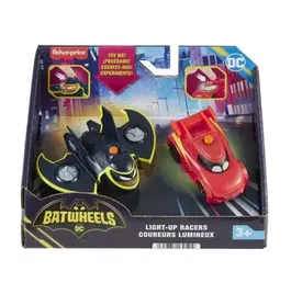 Set 2 masinute Fisher Price Batwheels, cu lumini Redbird si Batwing, scara 1:55