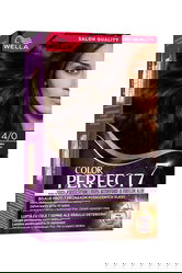 Vopsea de par permanenta Saten Mediu 4/0 Color Perfect, 135ml, Wella