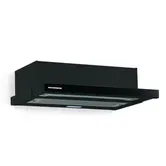 Hota incorporabila telescopica Heinner HTCH-490GBK, 413.5 mc/h, 1 Motor, Lumina LED, 2 Filtre aluminiu (Negru)