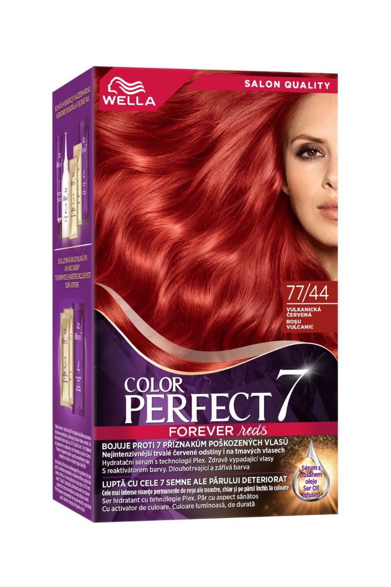 Vopsea de par permanenta Rosu Vulcanic 77/44 Color Perfect, 135ml, Wella