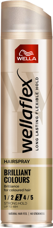 Fixativ cu grad de fixare 3 Brilliant Colours Extra Strong Wellaflex, 250ml, Wella