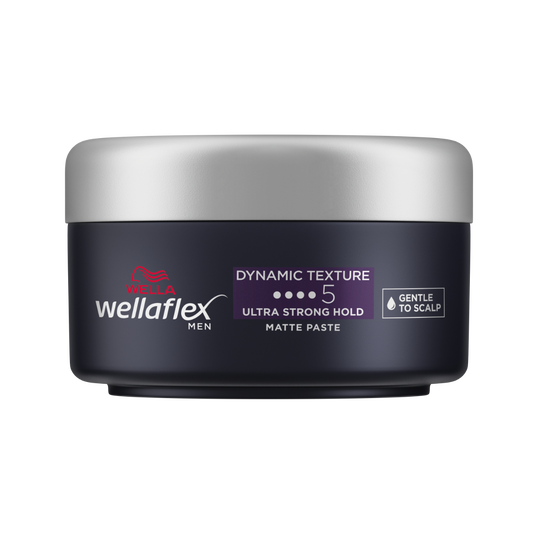 Ceara mata pentru par cu grad de fixare 5 Men Dynamic Texture Wellaflex, 75ml, Wella
