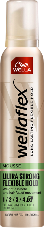 Spuma pentru par cu grad de fixare 5 Ultra Strong Flexible Hold Wellaflex, 200ml, Wella