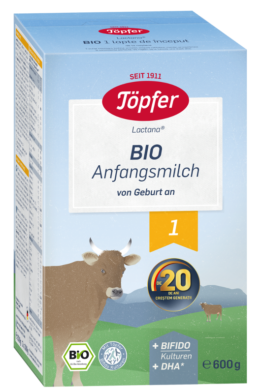 Formula lapte praf Bio 1 +0 luni, 600g, Topfer