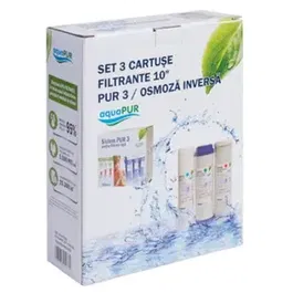 Set 3 cartuse filtrante Valrom aquaPUR 10” PUR3/RO