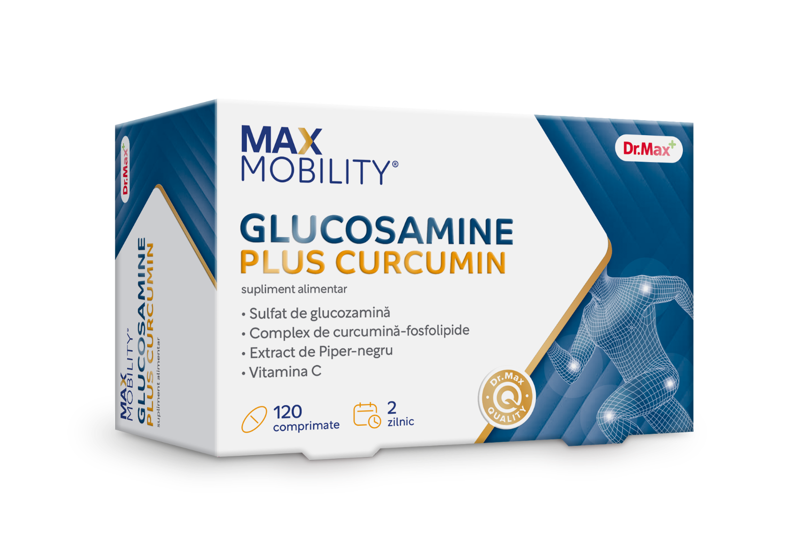 Dr. Max Glucosamine Plus Curcumin, 120 comprimate filmate