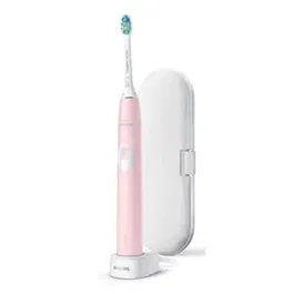 Periuta de dinti sonica electrica Philips Sonicare ProtectiveClean HX6806/03, 62000 miscari/minut, 1 mod de curatare, 2 intensitati, Senzor presiune, Functie BrushSync, 1 cap de periere, Toc de transport (Roz)
