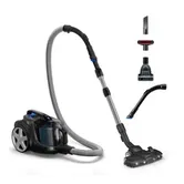 Aspirator fara sac Philips Seria 7000, Tehnologie PowerCyclone 8, 900 W, Filtru alergenic H13, Cap de aspirare Triactive + LED, Perie miniTurbo pentru parul animalelor, Sistem Allergy Lock (Negru)