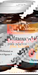 Vitamina A + D + E cu seleniu si Omega 3, 30 capsule gelatinoase, Vitaking