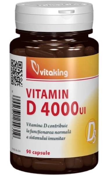 Vitamina D3 Forte 4000UI, 90 capsule, Vitaking