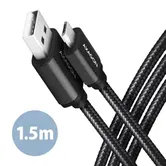 Cablu de date Axagon BUMM-AM15AB, USB-Micro la USB-A, 1.5m, 2.4A (Negru)