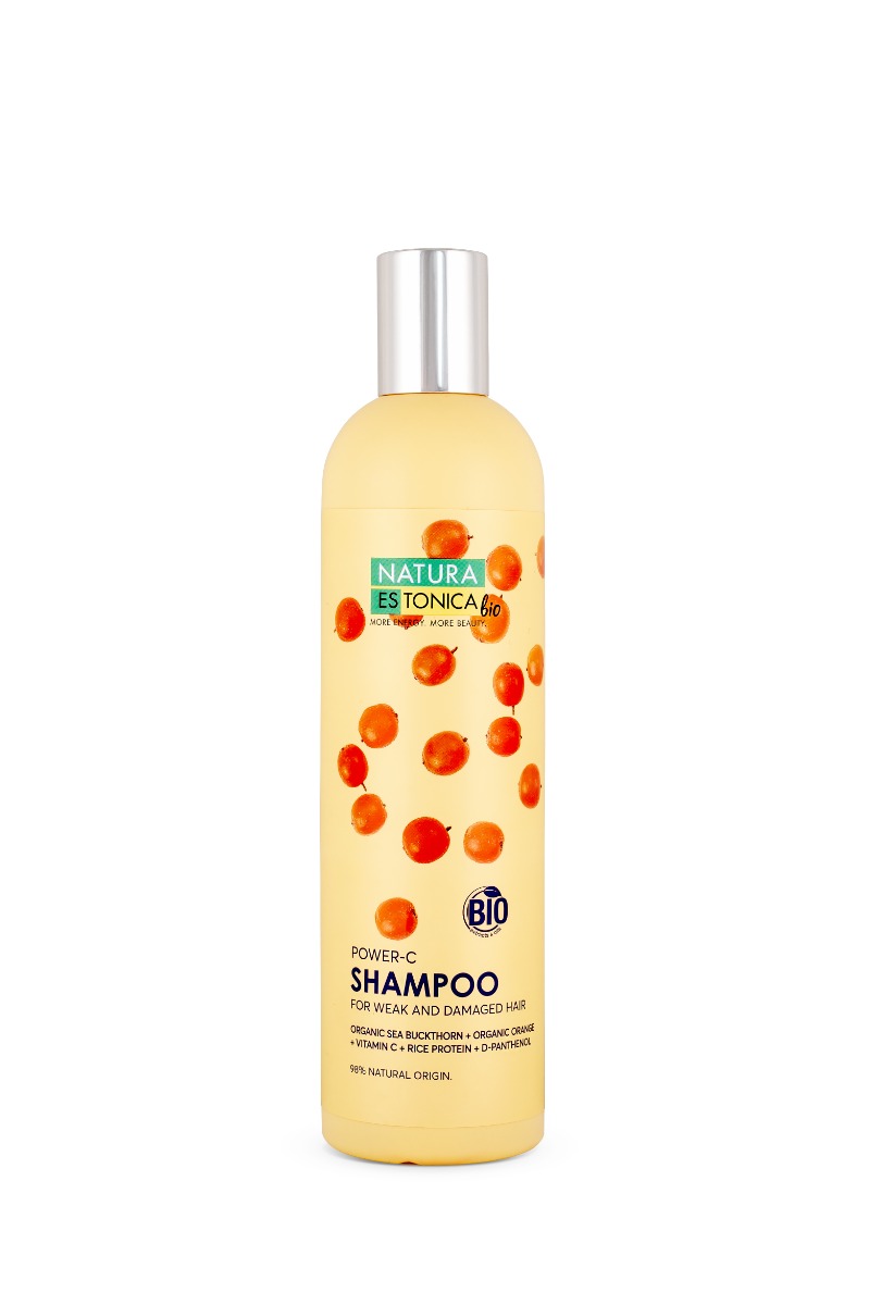 Sampon cu vitamina C + ulei de catina si portocale Power-C, 400ml, Natura Estonica