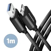 Cablu de date Axagon BUMM3-AM10AB, Micro B USB la USB-A 3.2 gen 1, 1m (Negru)