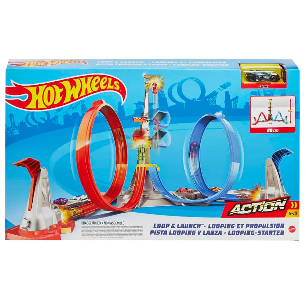 Set 2 piste cu turn, Hot Wheels, Loop & Launch, GRW39